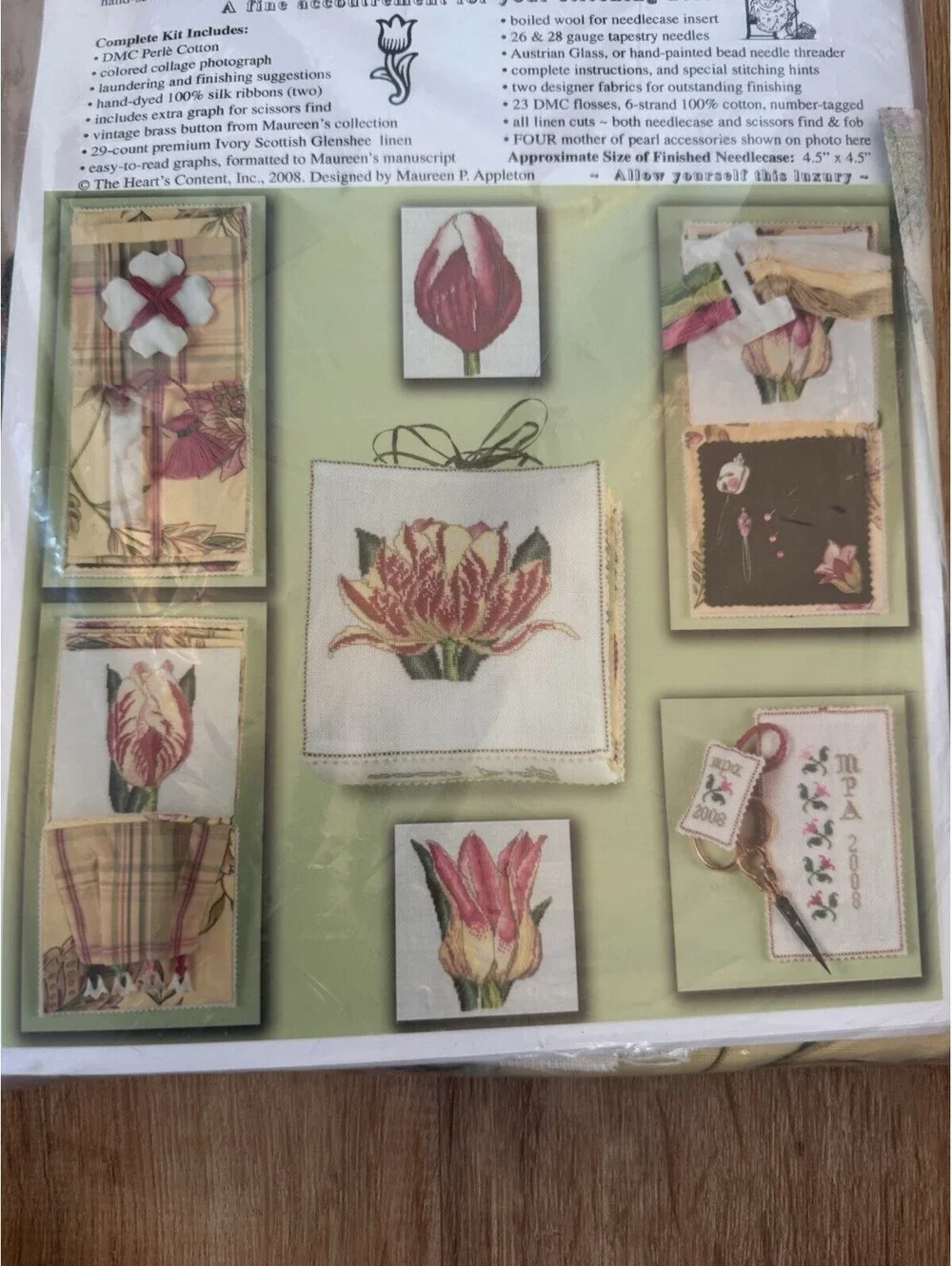Heart’s Content Infinite Tulip Kit #160 Needlecase Cross Stitch Maureen Appleton